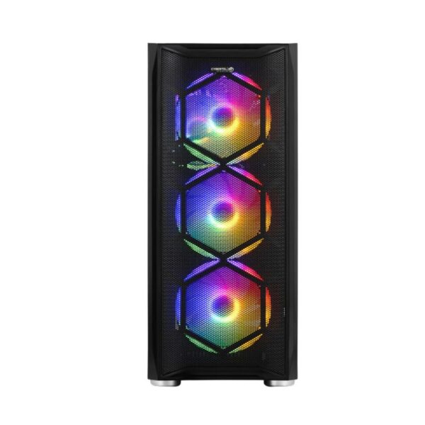 Case Cybertel Striker ( Cbx-5013K ) Negro | Mechs | 1 Panel Vidrio | X4 Fan | Led- Rgb - Imagen 3